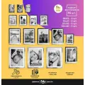 Набор фоторамок 16шт серебро на стену (гарантия целости!), рамки для фотографий, фоторамки для фотографий, комплект коллаж настенные, рамки небьющиеся (10 х 15 см, 15 х 21 см, 21 х 30 см, 30 x 40 см), TENKO DECOR, 16 шт.