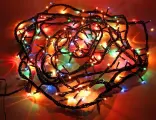 Электрогирлянда 140 разноцветных микроламп 7.5 м, 24V, зеленый ПВХ, контроллер, уличная, SNOWMEN