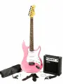 Электрогитара Stratocaster Розовая Fabio ST100 PI Розовая S-S-S, 1V+2T (Набор электрогитары с комбоусилитем)