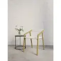 Стул с подлокотниками для дома для офиса, для сада LOFT золотой/белый