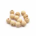 Бусины для рукоделия деревянные, неокрашенные, с резьбой Улей, 12*13 мм, Айрис, 10 г, 12 шт