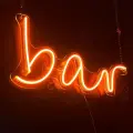 Неоновый светильник, неоновая светодиодная вывеска на стену, настенная неоновая лампа, надпись Bar, 64 х 30 см.