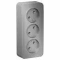 Systeme Electric Blanca наружная Алюминий Розетка 3-ая б/з без шторок 16А, 250В, изолир. пластина, BLNRA000313