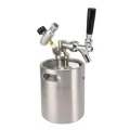 Мини-пивная бочка 2л из нержавеющей стали с регулируемым клапаном и манометром 60PSI для домашнего пивоварения