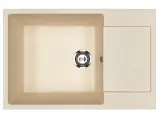 Мойка кухонная Ulgran U-602 -328 прямоугольная, 50x76, с крылом, бежевая, матовая, российская