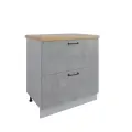 Кухонный шкаф напольный, без столешницы, с ящиками, СК2 800, Кухня Лофт, Серый / Бетон Светлый