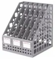 Лоток вертикальный для бумаг BRAUBERG MAXI Plus, 240 мм, 6 отдел, сетчатый, сборный, серый, 237016