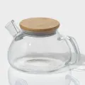 Чайник заварочный стеклянный с бамбуковой крышкой и металлическим фильтром BellaTenero Эко, 600 мл, 18х12х10 см