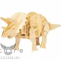 Деревянный конструктор RoboTime / Mini Triceratops Светло-коричневый