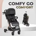 Коляска прогулочная складная Farfello Comfy Go Comfort Chrome, черный на золотом хроме