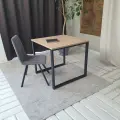 Компьютерный стол лофт Дуб 80*80 см. Черные ножки