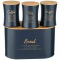 Набор agness Navy style 2 в 1 хлебница 10 л 34*18*20 см , банка для сыпучих 1,1 л 11*14 см 3 шт