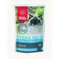 Корм влажный для кошек стерилизованных Blitz Classic курица и брусника, паучи, 85г х 24 шт