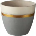 Горшок для цветов ИКЕА ЛАЙМПЕППАР, 15x15 см, серый/золотой/полоска