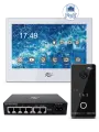 Комплект IP-видеодомофона Андромеда 8 с коммутатором PoE (белый)