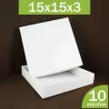 Коробочки для упаковки украшений, подарков, 15*15*3 см, белые, набор из 10 шт