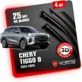Дефлекторы боковых окон для Chery Tiggo 9 2024, 2025 (Чери Тигго), ветровики на двери автомобиля, Cobra Tuning.