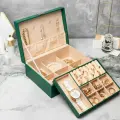 Шкатулка для хранения украшений и часов CloxBox JH9304-GN Зеленый велюр