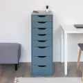 Комод ГУД ЛАКК Ингар, 8 выдвижных ящиков, 36x102x53 см, серо-бирюзовый