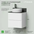 Тумба со столешницей подвесная Итана Roberto 60 602х458х586 Эмаль Белый глянец