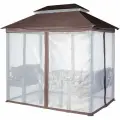 Беседка Удачная Мебель Уют, металл, прямоугольная, шоколад, 234х149х245 см