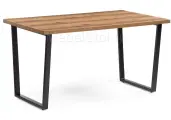 Стол Woodville Лота Лофт 140 25 мм Дуб делано темный/Черный матовый