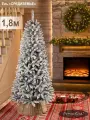 Елка искусственная новогодняя заснеженная ПВХ 180 см, большая ель для помещений, Поезд Ёлок