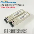SFP 10 ГБ BiDi LC WDM Модуль приемопередатчика 20 км 10Gbase-BX Tx1270/Rx1330nm SFP Оптический модуль, совместимый с коммутатором Cisco, Miktotik, For Customized