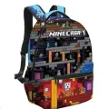 Рюкзак minecraft фиолетово-красный пиксельный. Мягкая спинка и лямки