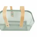 Корзина металлическая с деревянной ручкой TODELIA Thorm 40 х 21 х 18 см, зеленая