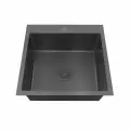Мойка кухонная РМС MR-5050BL Matte металлическая, 50x50, квадратная, серая, матовая, черная