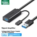 Lulian USB 3.0 Extension Cable, Male to Female Data Cable with Power Supply, Suitable for Wireless Network Card, Printer, Camera, Signal Amplifier, Engineering Grade, 10 Meters, 20827