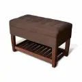 Банкетка обувница Ницца с ящиком для хранения и решёткой для обуви. Бук/микровелюр
