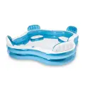 Бассейн надувной Intex Swim Center Family Lounge 56475, 229х229х66 см, 990 л, 4 надувных сиденья со спинками, синий
