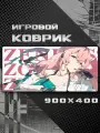 Коврик для мышки большой 900х400 ZZZ, Игровой коврик для мыши аниме Zenless Zone Zero, розовый