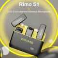 7RYMS Rimo S1UC Беспроводная микрофонная система с 1 приемником и 2 микрофонами Радиус передачи 50 м Встроенный аккумулятор с зарядным чехлом Сменный для телефонов Android Компьютер Ноутбук Камера для прямой трансляции Интервью Видеоблог