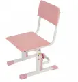 Стул для школьника регулируемый Polini kids City / Polini kids Smart S, белый-розовый