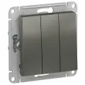 Выключатель 3-кл. СП AtlasDesign 10А IP20 (сх. 1+1+1) 10AX механизм сталь SE ATN000931