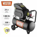 Компрессор воздушный Wester Wk1800/24c, поршневой масляный, 24 литра, 1800 Вт, 208 л/мин, 8 бар