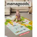 Детский коврик для ползания складной двухсторонний игровой термоковрик Mamagoods 120 х 180 Дороги и жираф