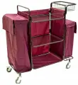 Тележка олдак для горничной повышенной вместимости, ТГР 6 бордовый мешок