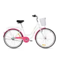Велосипед Аист Avenue + корзина м (рама 17, белый/розовый)