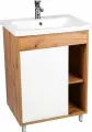 Тумба с раковиной Viant Бостон 60 белая/дуб вотан