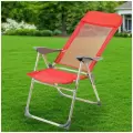 Кресло складное туристическое с подлокотниками, до 100 кг, пляжное 60х60х112 см, красное, 100 кг, Green Days, YTBC048-3