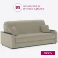 Диван-кровать раскладной светло-бежевый, велюр, аккордеон MOON FAMILY 044, 183х104х90 (арт Z000362), независимый пружинный блок