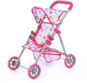 Коляска прогулочная Melobo для кукол, розовая с сердечками, в пакете 9304/цвeт№3