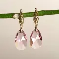 Серьги, кристаллы Swarovski, кристалл, стекло, золотой, розовый