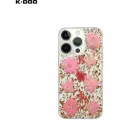 Чехол K-DOO Flowers iPhone 14 Pro, розовый