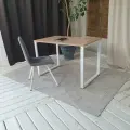 Компьютерный стол лофт Дуб 110*70 см. Белые ножки