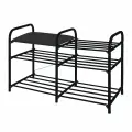 Этажерка для обуви Ника Люкс 3 (3 полки) с мягким сиденьем ЭТЛ3-1/Ч, Черный